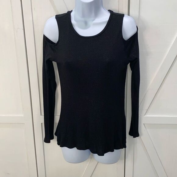 Ivanka Trump Size Small Cold Shoulder Long Sleeve Black With Silver Speckles - Picture 1 of 10